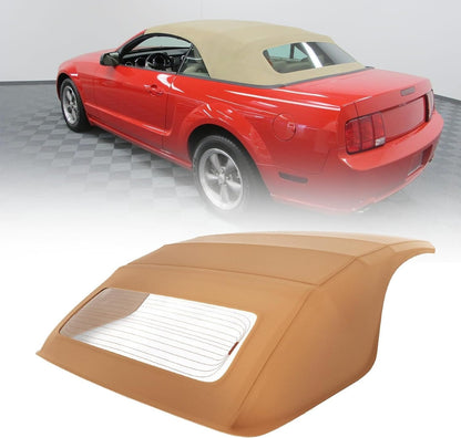 ya 11 10.28 w/Heated Glass Window Tan Convertible Top Fit for Mustang Convertible Top 0
