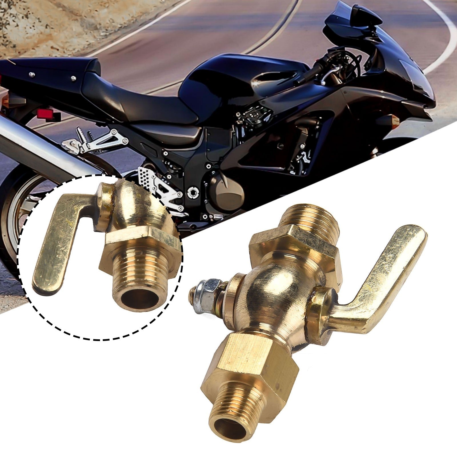 ya 5 8.7 1/8IN-1/4IN Fuel Delivery Accessories Valve Brass Petcock Switch Rotation