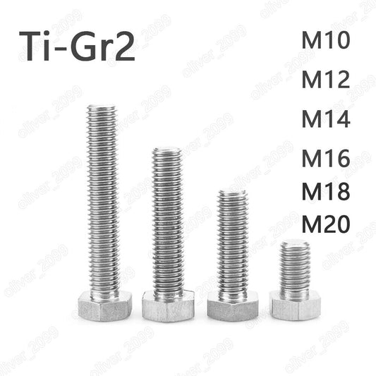 Titanium GR2 Hexagon Bolts Hex Head Cap Screws DIN933 M10 M12 M14 M16 M18 M20