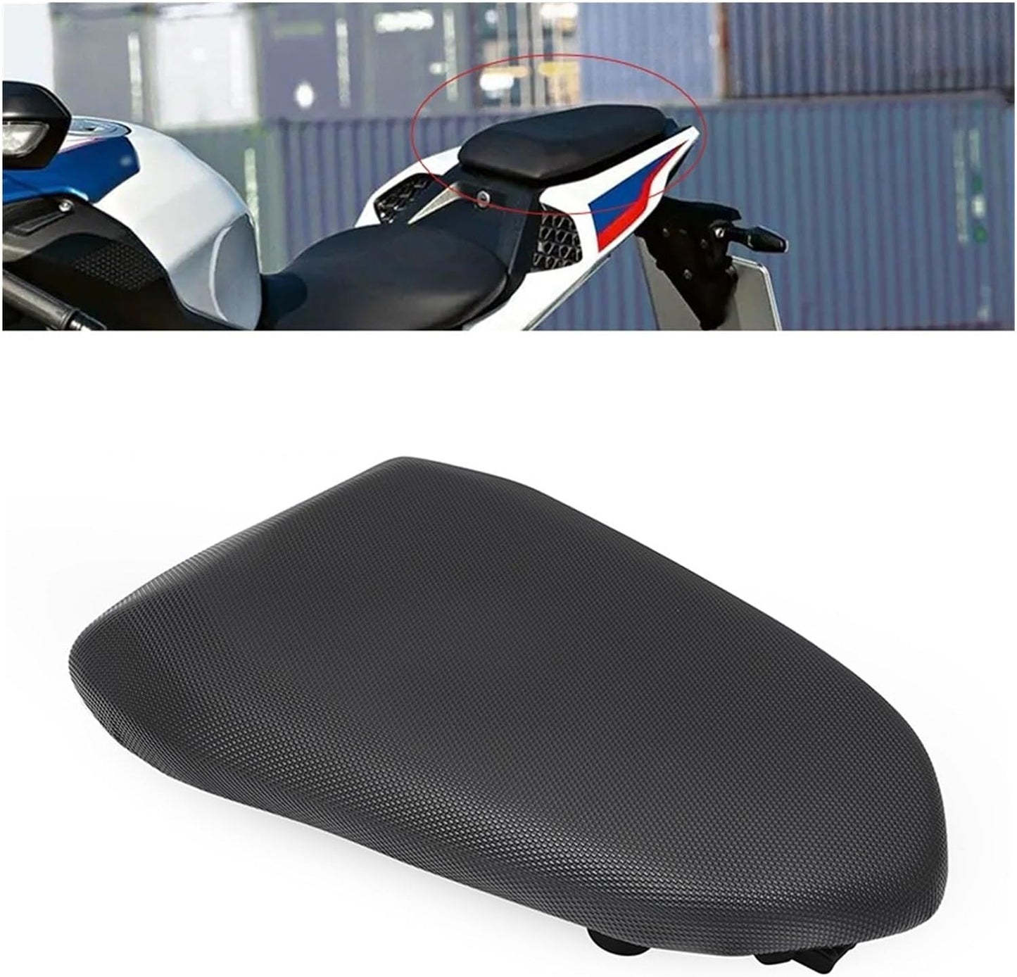 ya 5 8.7 Rear passenger cushion for SEAT suitable for BMW S1000RR 2019-2024 M1000RR 2021-2024 black
