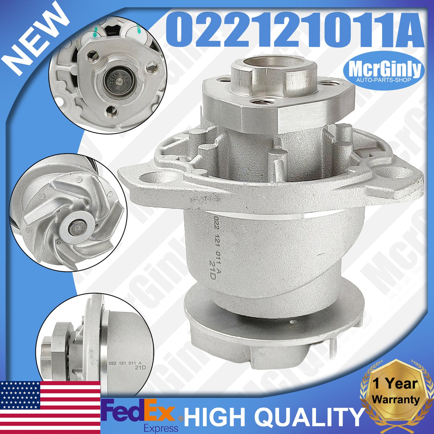 ya 11 6.8 Engine Water Pump 022121011A for VW EOS Touareg for Passat CC for Audi Q7 3.6T 3.2T