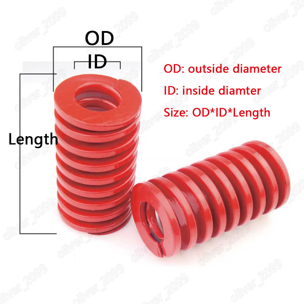 OD 18mm-50mm ID 4mm-25mm Medium Load (TM) Red Compression Mould Die Springs