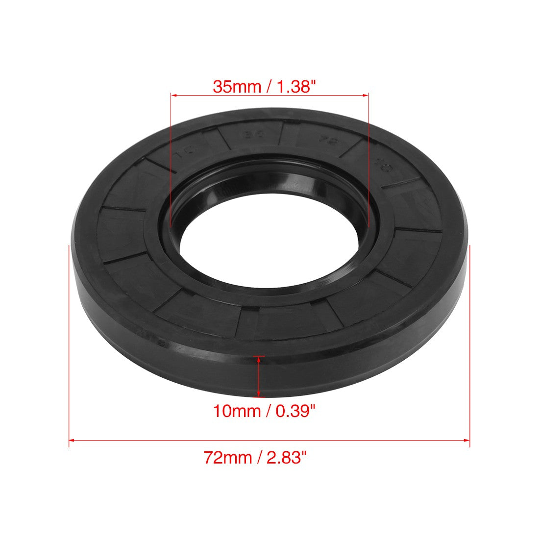 ya 5 8.7 35mm x 72mm x 10mm Black Rubber Cover Double Lip TC Oil Shaft Seal
