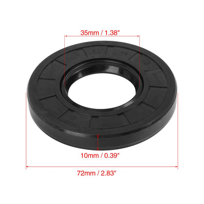 ya 5 8.7 35mm x 72mm x 10mm Black Rubber Cover Double Lip TC Oil Shaft Seal
