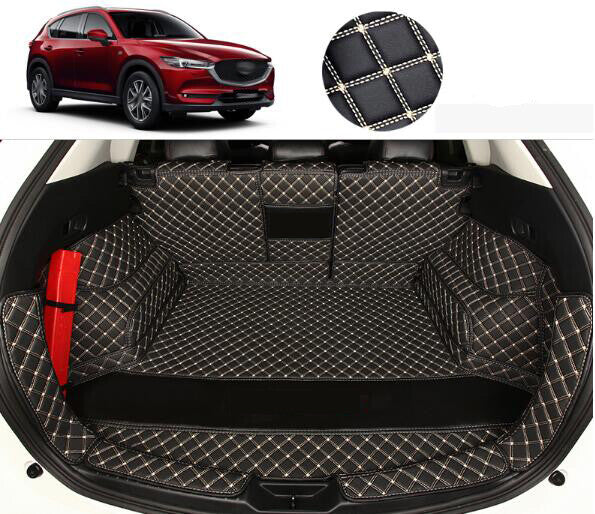 ya 5 8.7 Leather Boot Cargo Liner Tray Rear Trunk Floor Mat fit for Mazda for CX-5 2017-2020