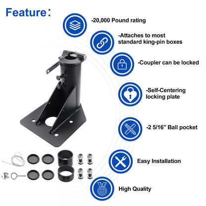 ya 5 8.7 12 - 17 Adjustable Fifth (5th) Wheel For Camper RV Adapter Hitch to Gooseneck