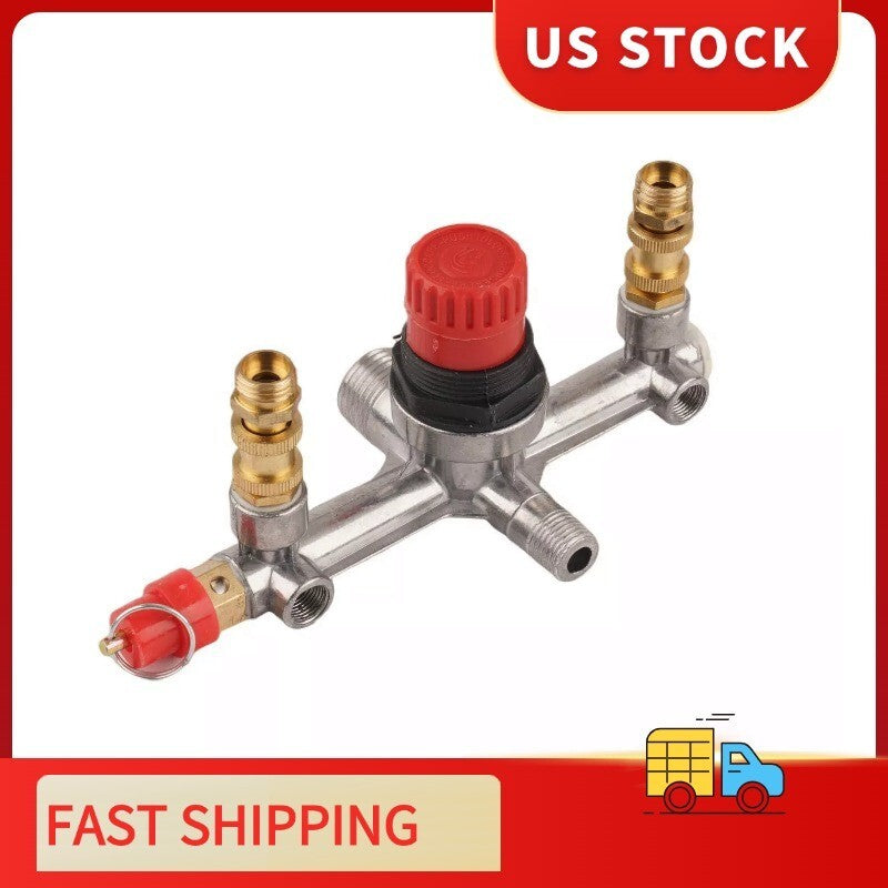 ya 14 Air Compressor Pressure Valve Switch-Control Manifold Regulator Gauges Tool KIT