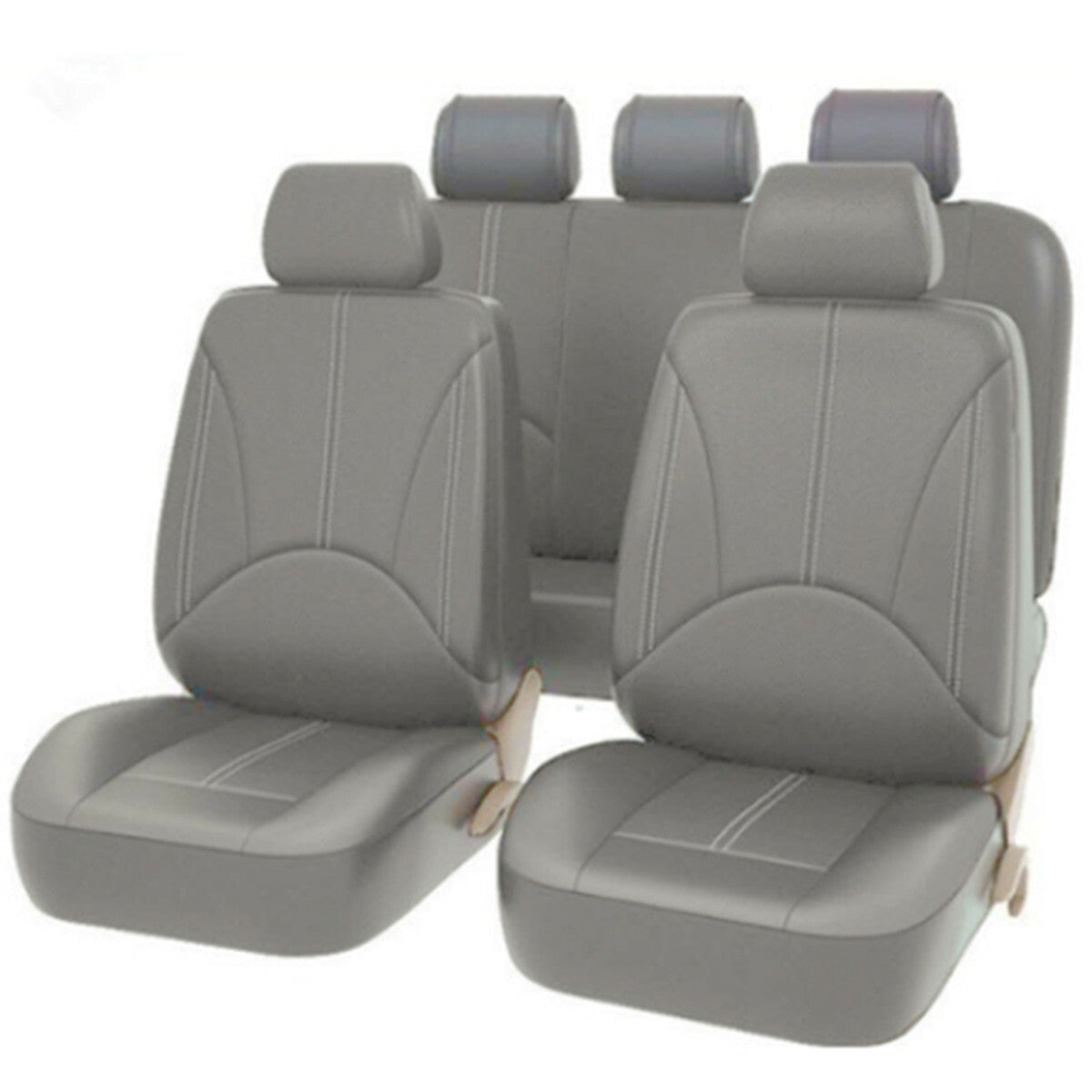 ya 12 5.22 PU Leather Car for Seat Cover Cushion Accessories Car Front Rear Full Set Gray Parts