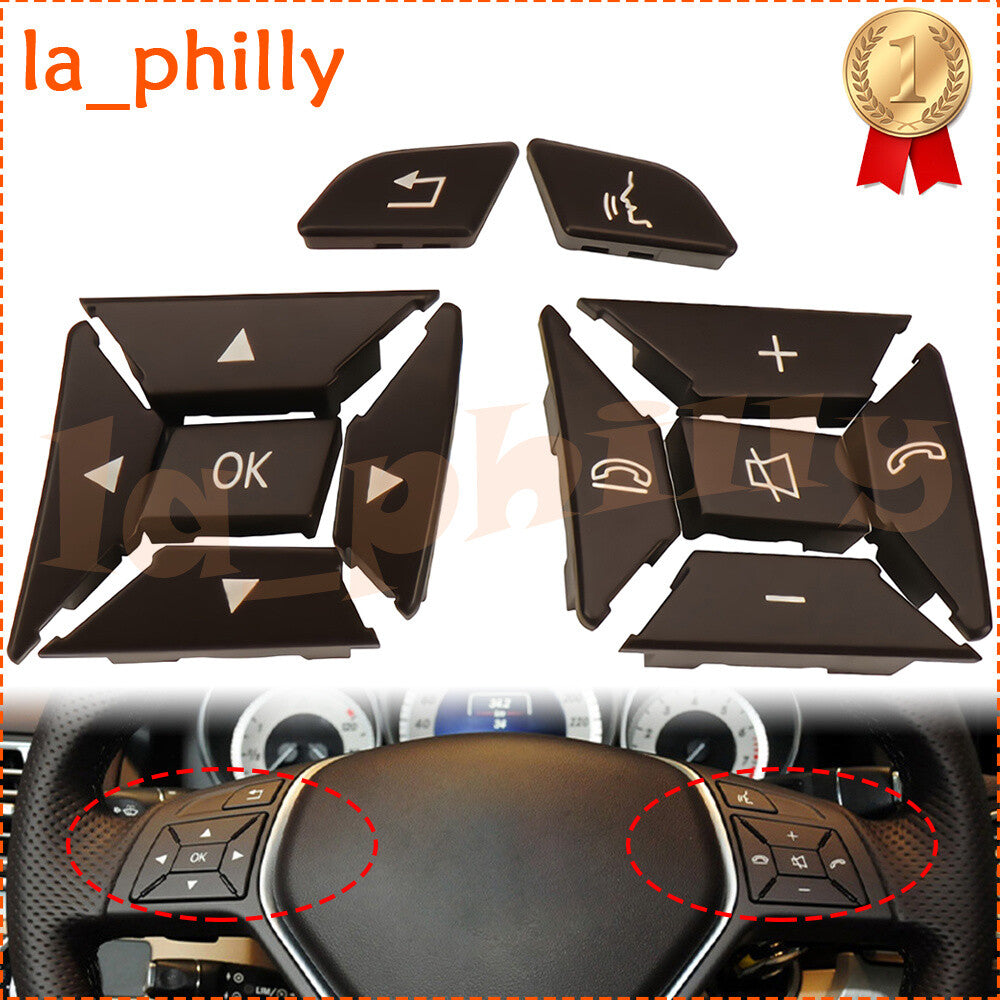 ya 13 LH&RH Steering Wheel Control Switch Cover Brown for Mercedes-Benz C Class W204