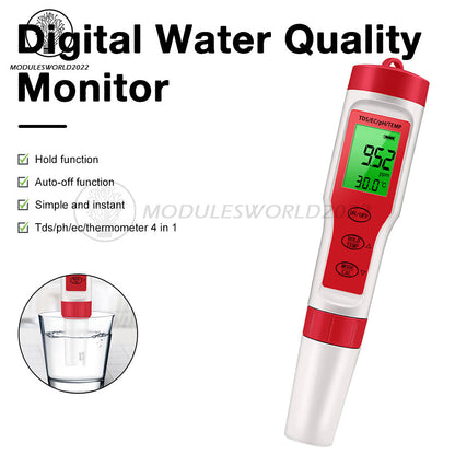 ya 26 4 in 1 Digital LCD PH/TDS/EC/Temperature Water Quality Meter Tester Pen Backlit