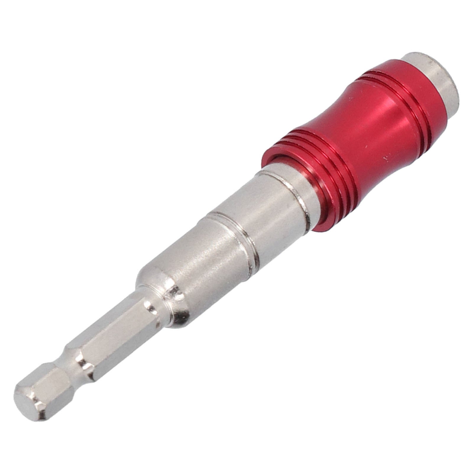 ya 25 Hex Drill Bit Holder Extension Rod Hand Operated Tools 1/4in(Red Silver)