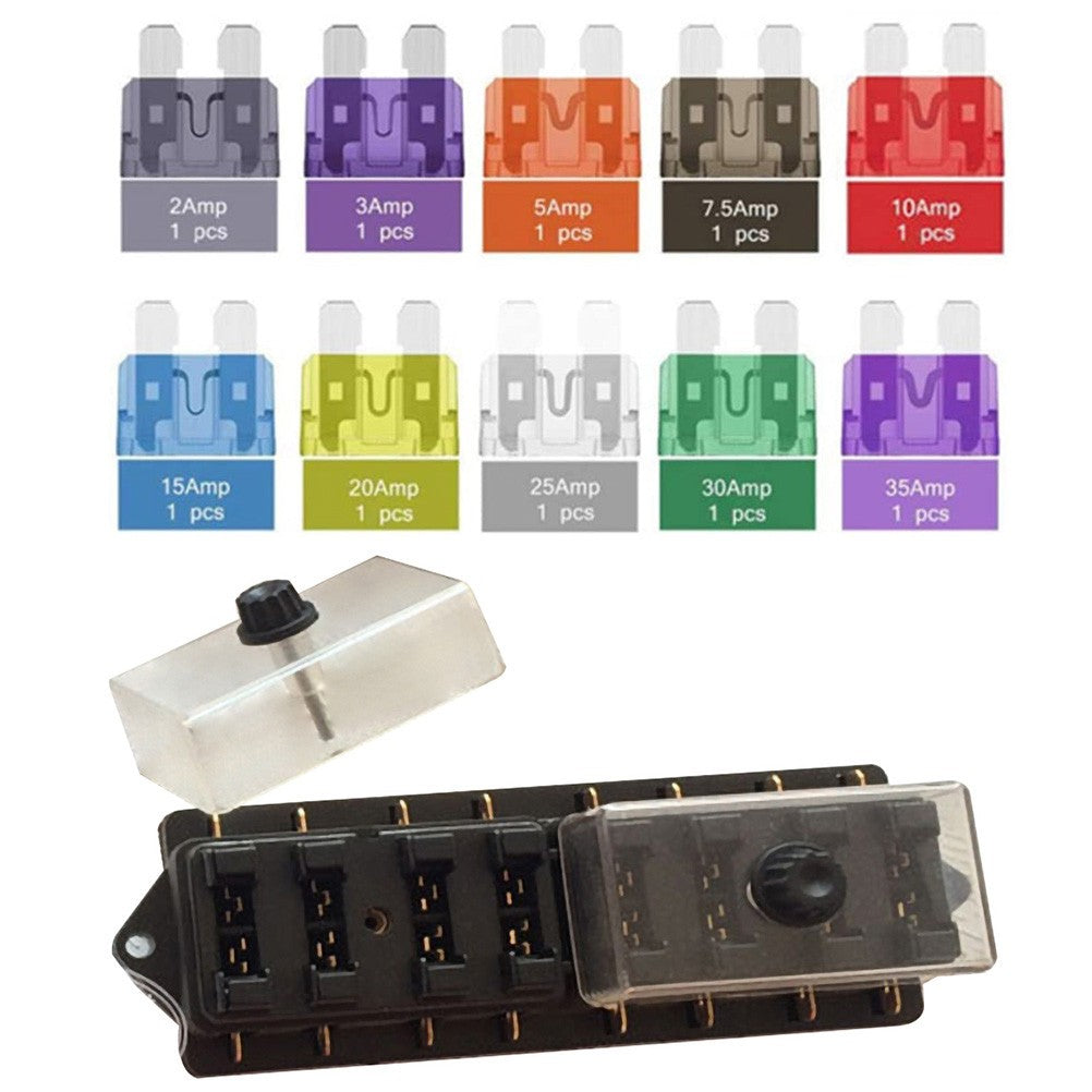 ya 6 6.13 1 Set 8 Way Fuse Box Lateral Single Car Fuse Holder with Protection Cover