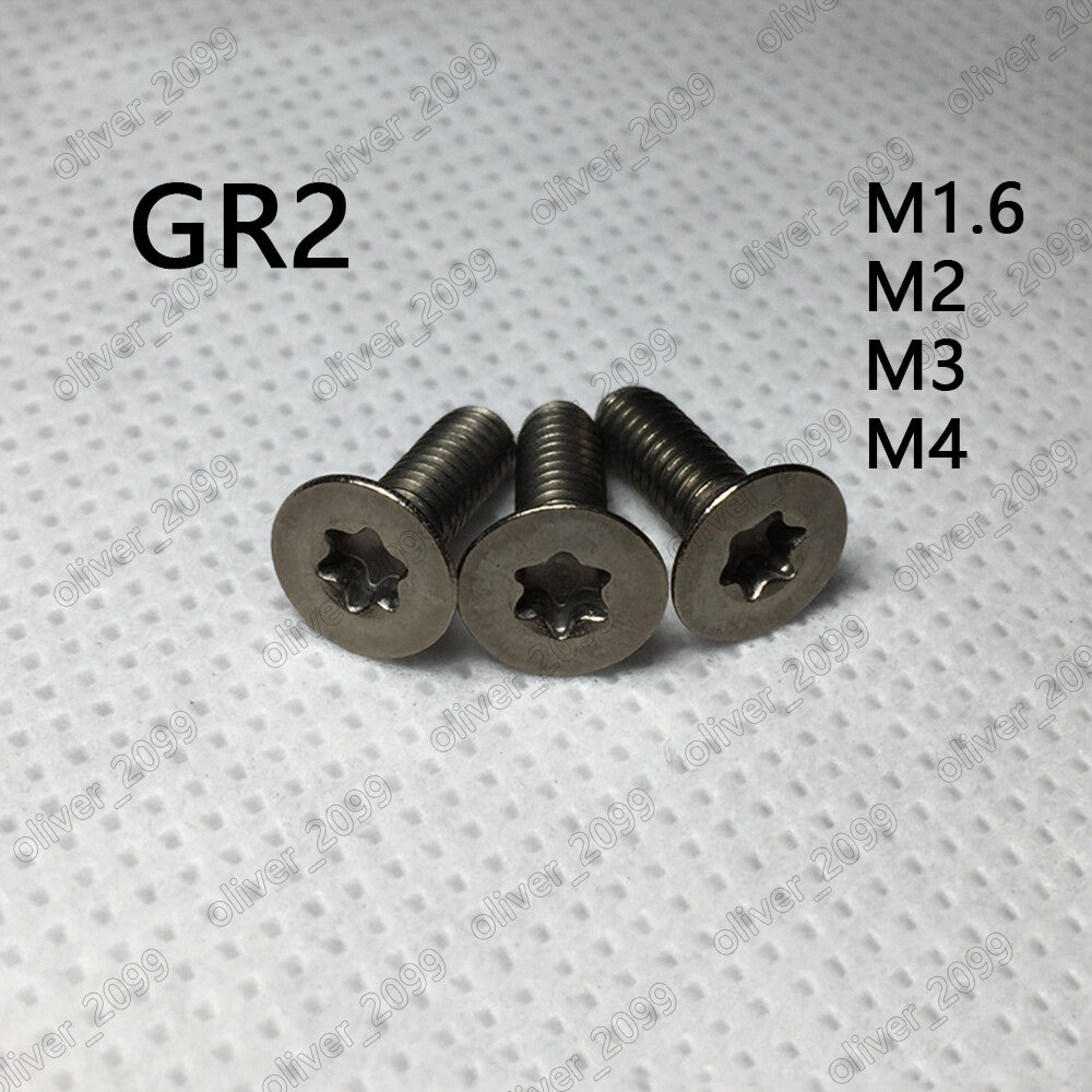 M1.6 M2 M3 M4 Titanium GR2 Torx Socket Countersunk Flat Head Screws ISO14581
