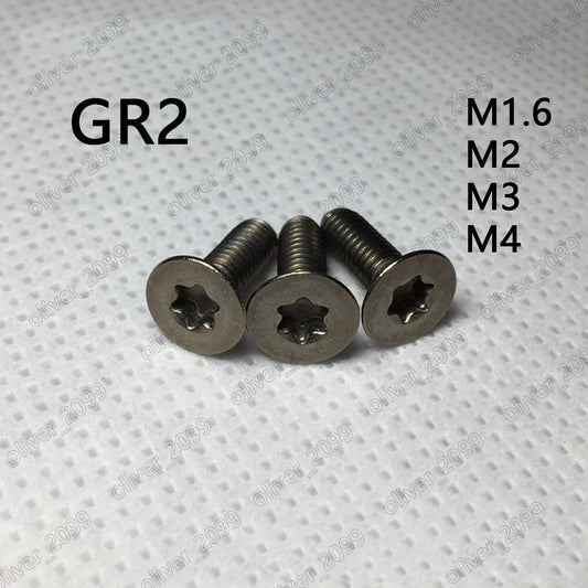 M1.6 M2 M3 M4 Titanium GR2 Torx Socket Countersunk Flat Head Screws ISO14581