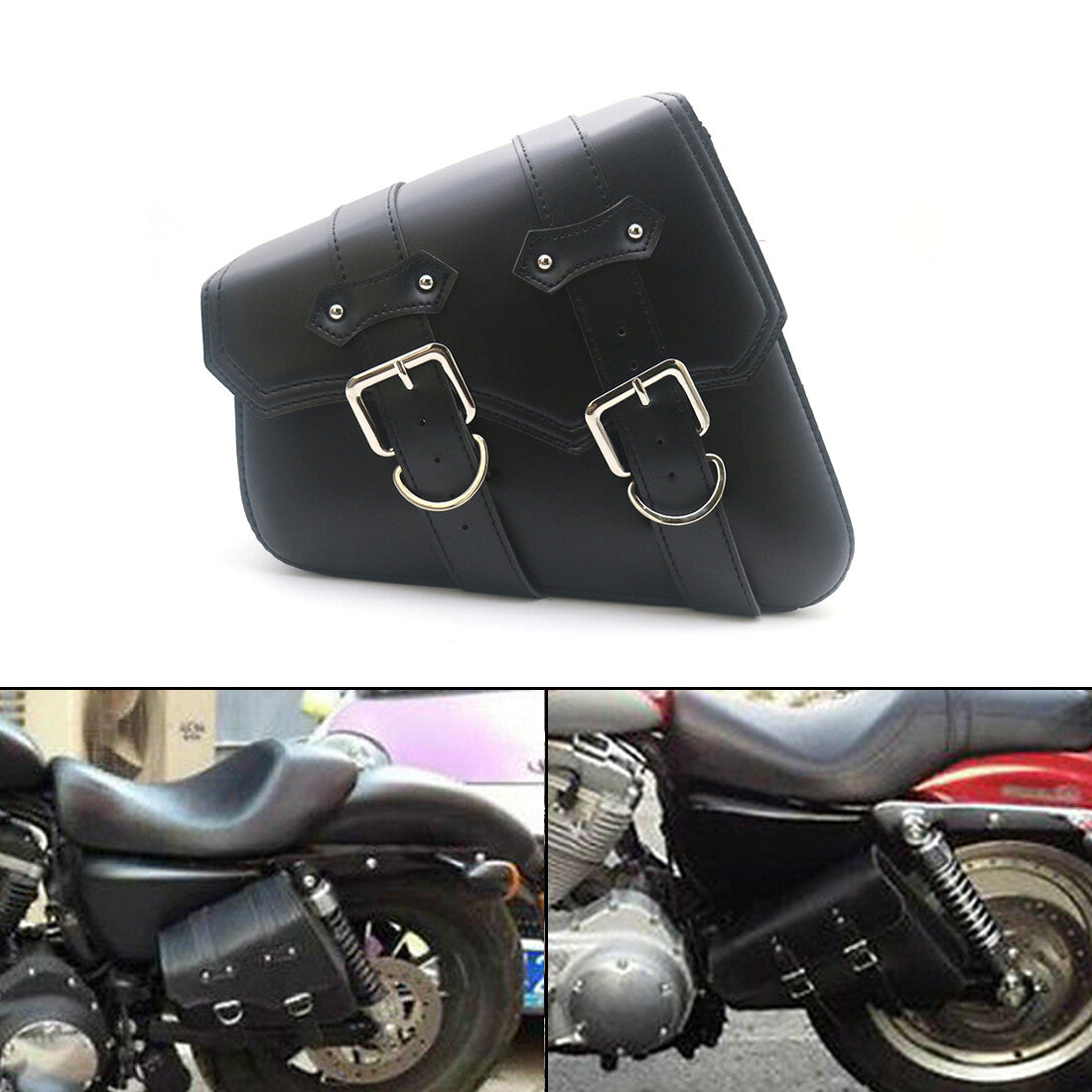 ya 11 6.5 Black False Leather Left side Saddlebag Saddle Bag for Harley Sportster XL883