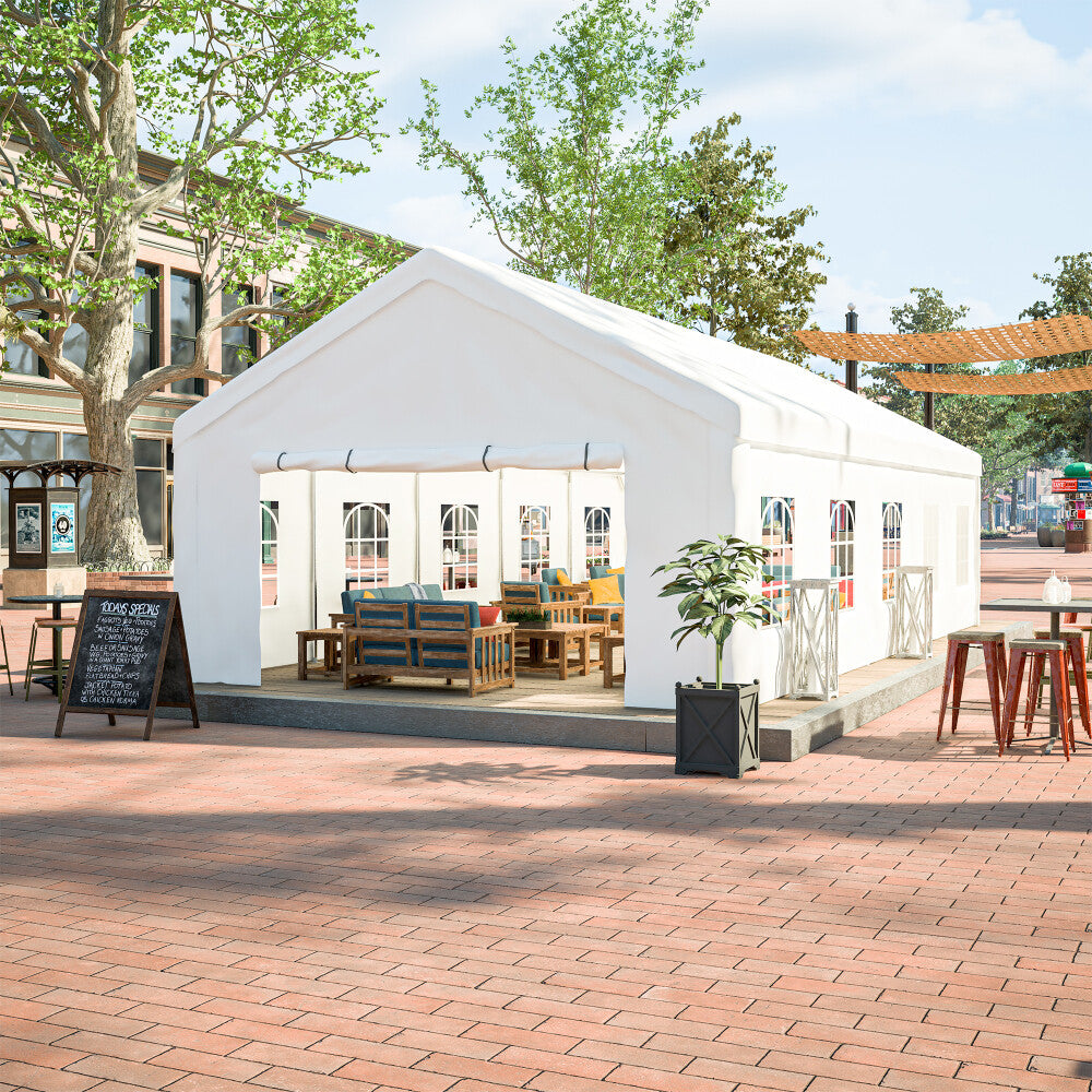 ya 28 For Outdoor 16x32ft Large Event Tent w/3 Storage Bags, Removable Sidewalls