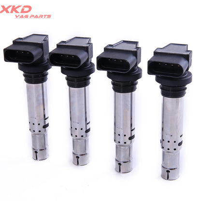 ya 5 8.7 4Pcs Set Spark Plug Ignition Coils for VW Beetle for Golf for JETTA for Passat 1.6FSI 1.4TSI