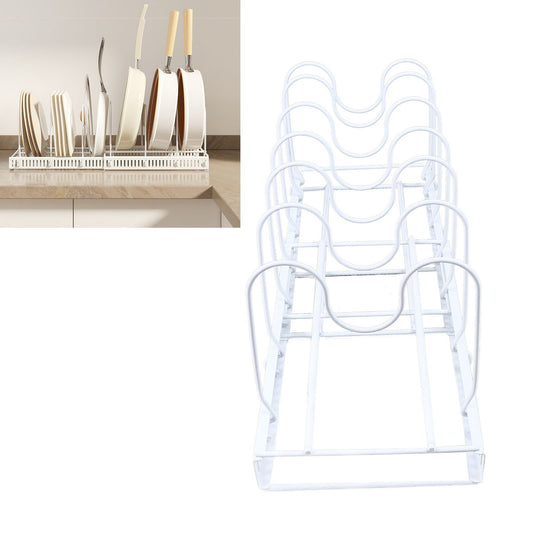 ya 25 Tabletop Pot Pan Organizers Rack Iron Adjustable With 7 Dividers Expandable