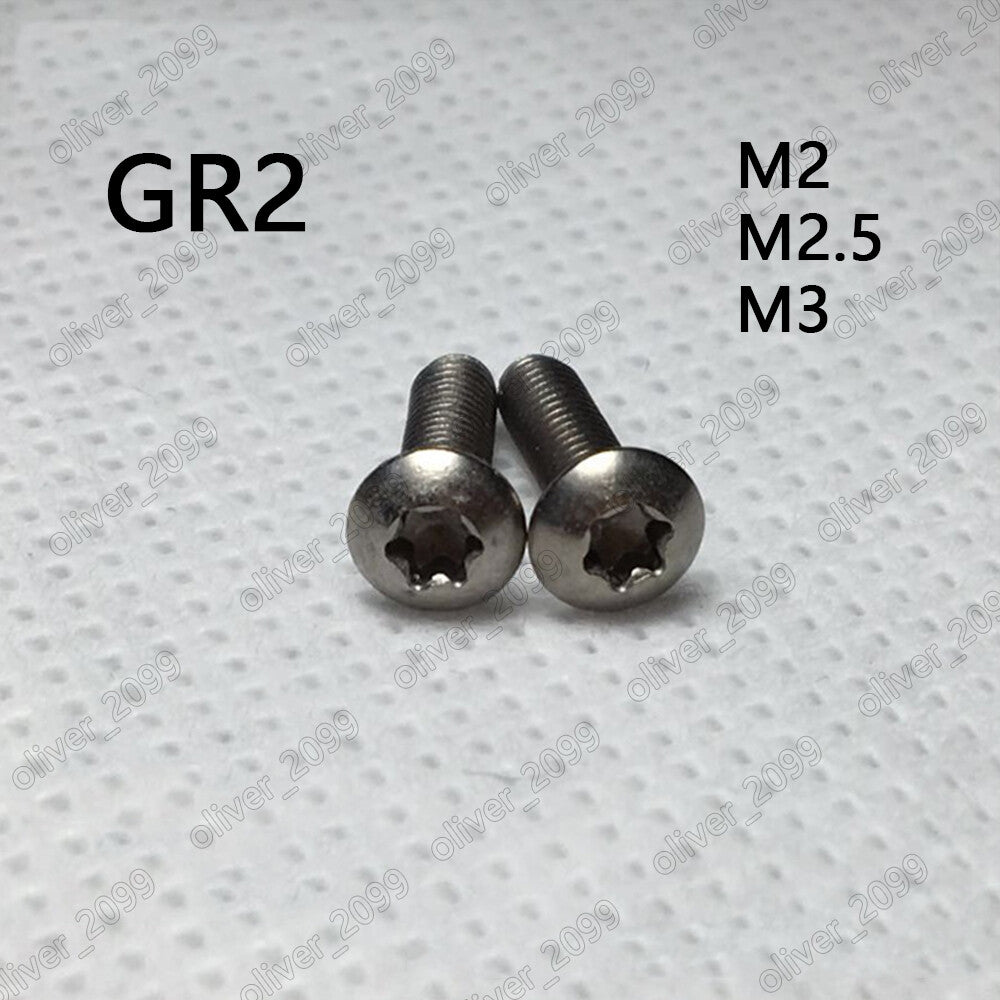 M2 M2.5 M3 Titanium GR2 Torx Button Head Machine Screws ISO14583