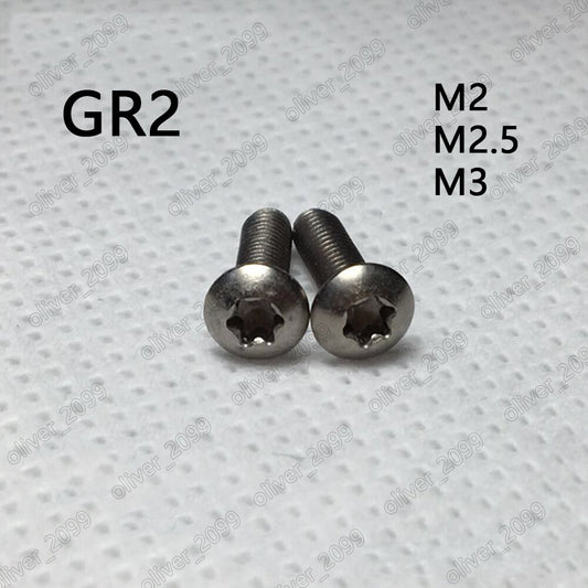 M2 M2.5 M3 Titanium GR2 Torx Button Head Machine Screws ISO14583