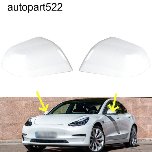 ya 7 6.10 LH&RH Side Mirror Protector for Tesla Model 3 2017 - 2019 Double White Skull Cap
