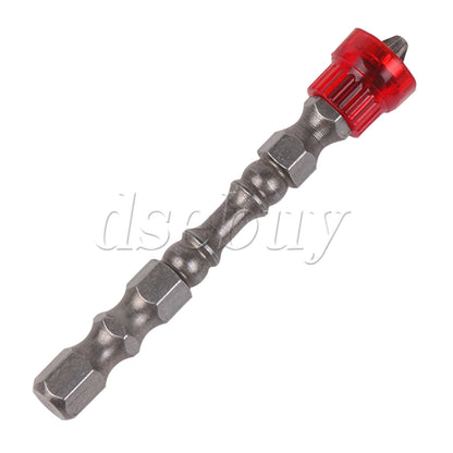 ya 26 25PCS Magnetic Collar Design Screwdriver Bits 1/4 Hex Shank S2 Chrome Steel Red