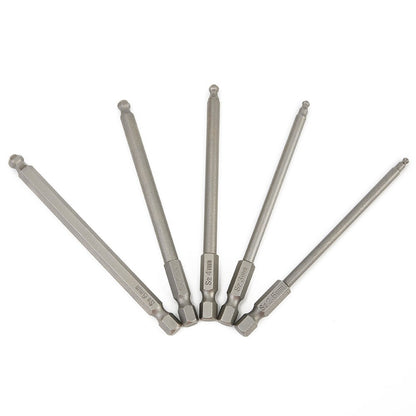 ya 26 Essential 5pcs Long Magnetic Screwdriver Drill Bits with Ball End Hexagon Head