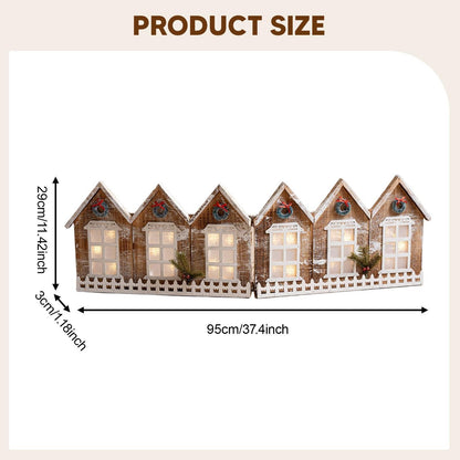 ya 25 Wooden Village Houses Set Decoration for Holiday Mantel