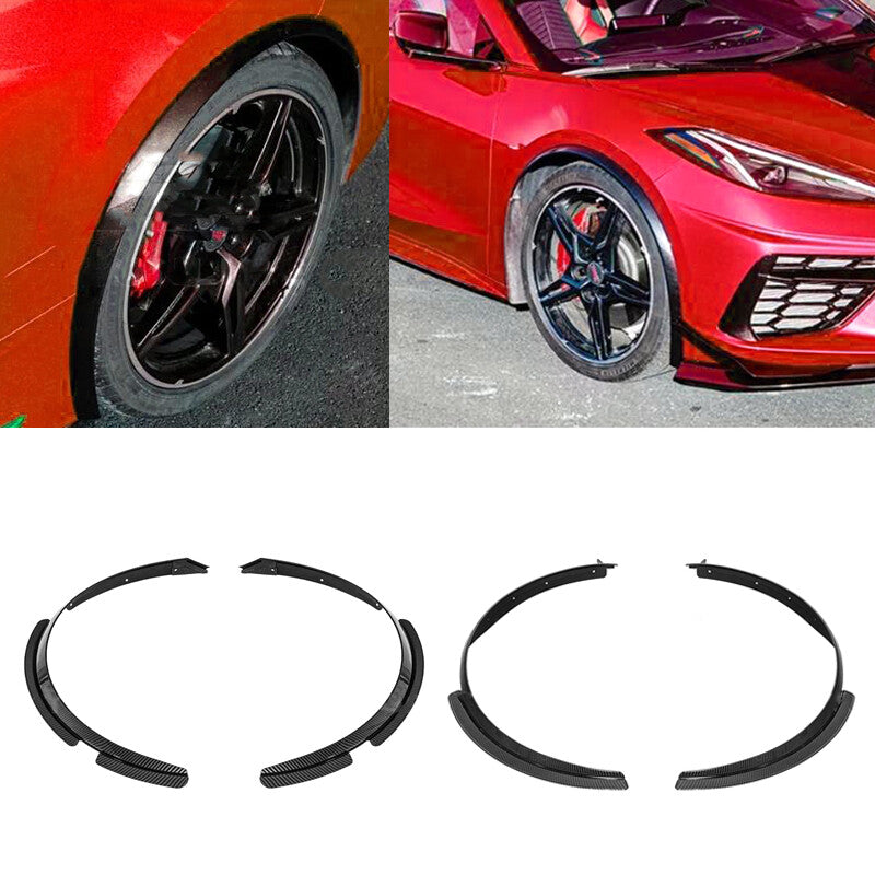 ya 10 10.28 Front & Rear Wheel Fender Extensions For 20-Up for Corvette C8 CARBON FLASH