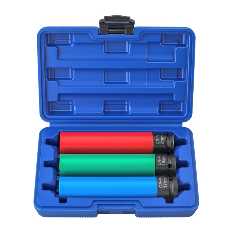 ya 25 Pise Machined 17 19 21mm Impact Socket Tire Service Tool With Organizers Case