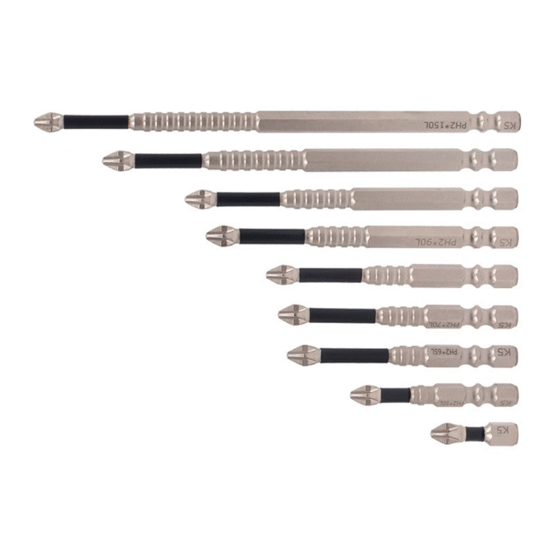 ya 26 Impact Crossed Bit Antislip Long Screwdriver Bit Set Hex Shank Crossed