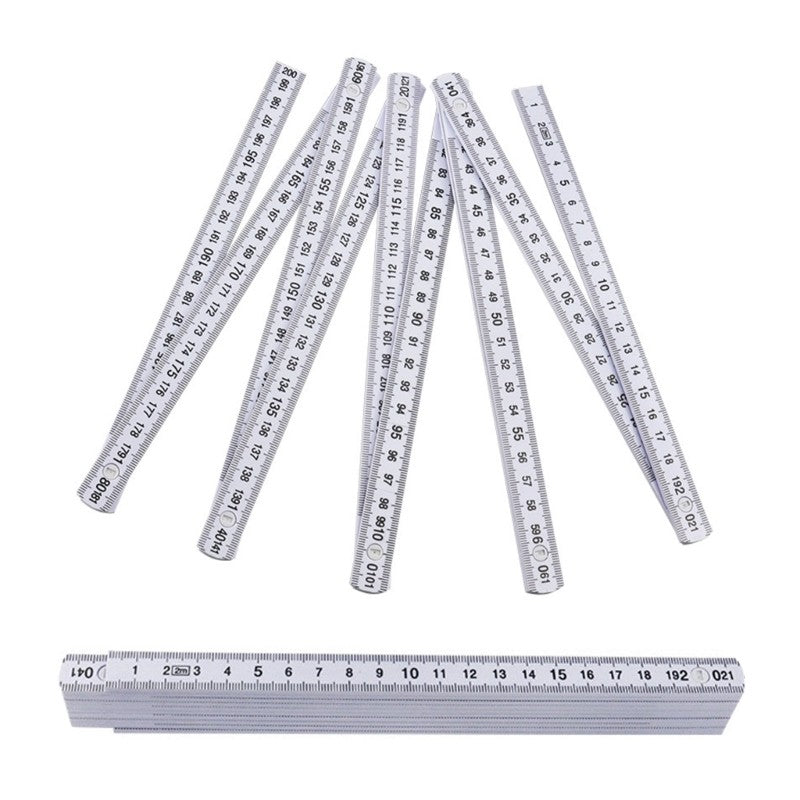 ya 14 2Pcs 2 Meter Foldable Ruler Measuring Plastic Metric Scale for Home