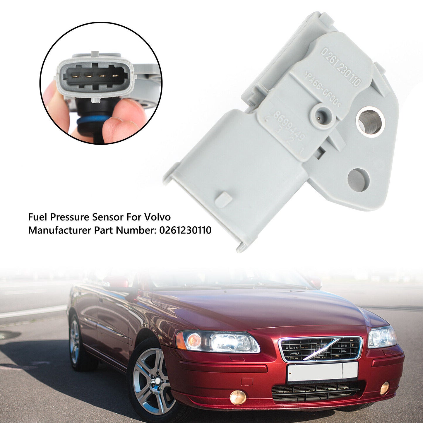 ya 1 8.5.1 Fuel Pressure Sensor 0261230110 for Volvo C30 S60 S80 V70 XC70 XC90 TG