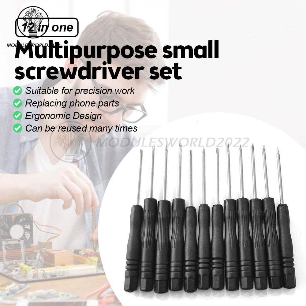 ya 26 12PCS Set Screwdriver Set Flat Head Slotted Flathead Non-Slip Pision Tool Kit