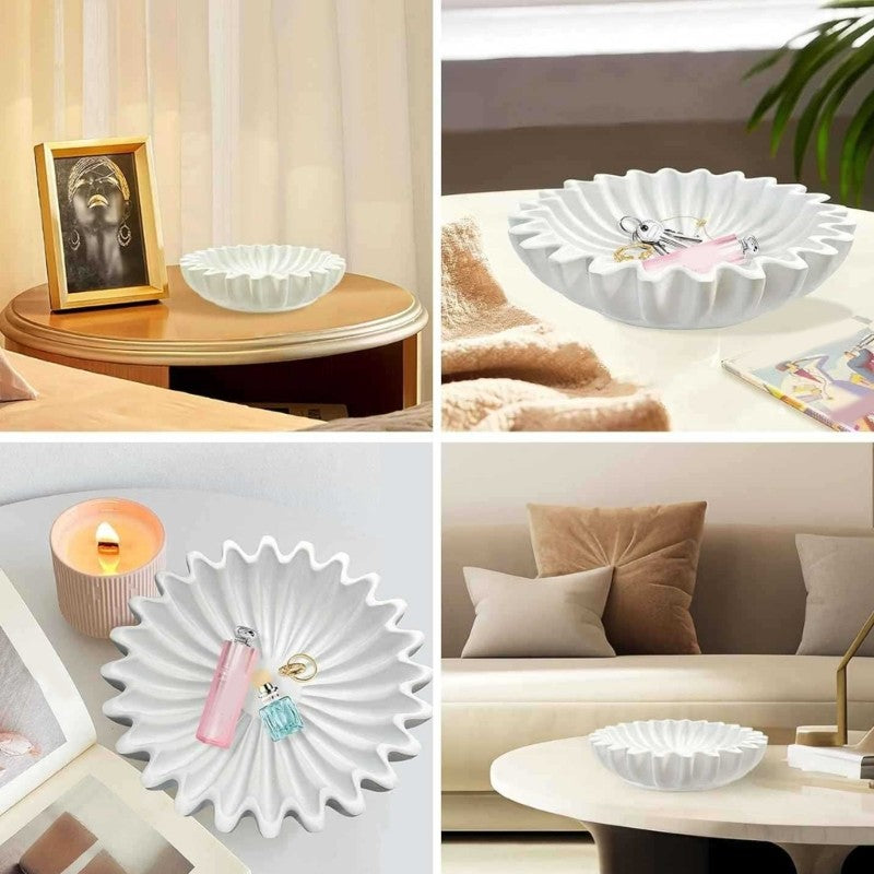 ya 25 Stylish Ruffled Designs Resin Bowl Practical Countertop uit Storage Container