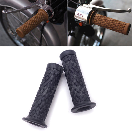 ya 6 6.13.2 New 7/8 Black Vintage Rubber Handlebar Hand Grip For Bobber Cafe Racer Custom