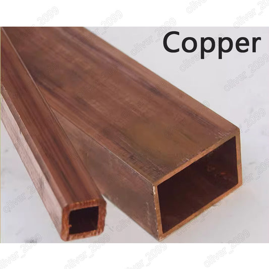 Pure Copper Squre / Rectangle Tubes Length 250mm Select Size