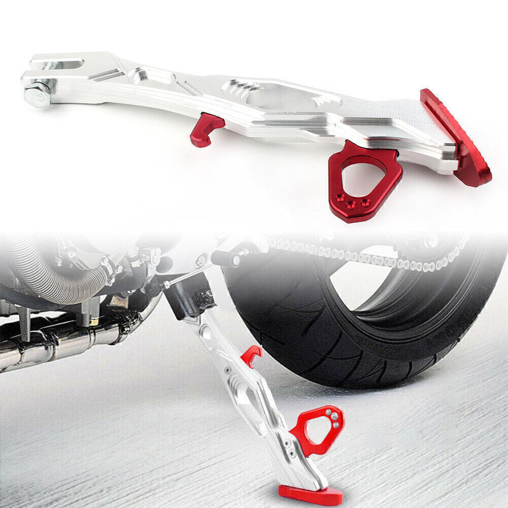 ya 4 6.17 CNC Red Foot Side Stand Support Leg Kickstand Fit Motorcycle Universal