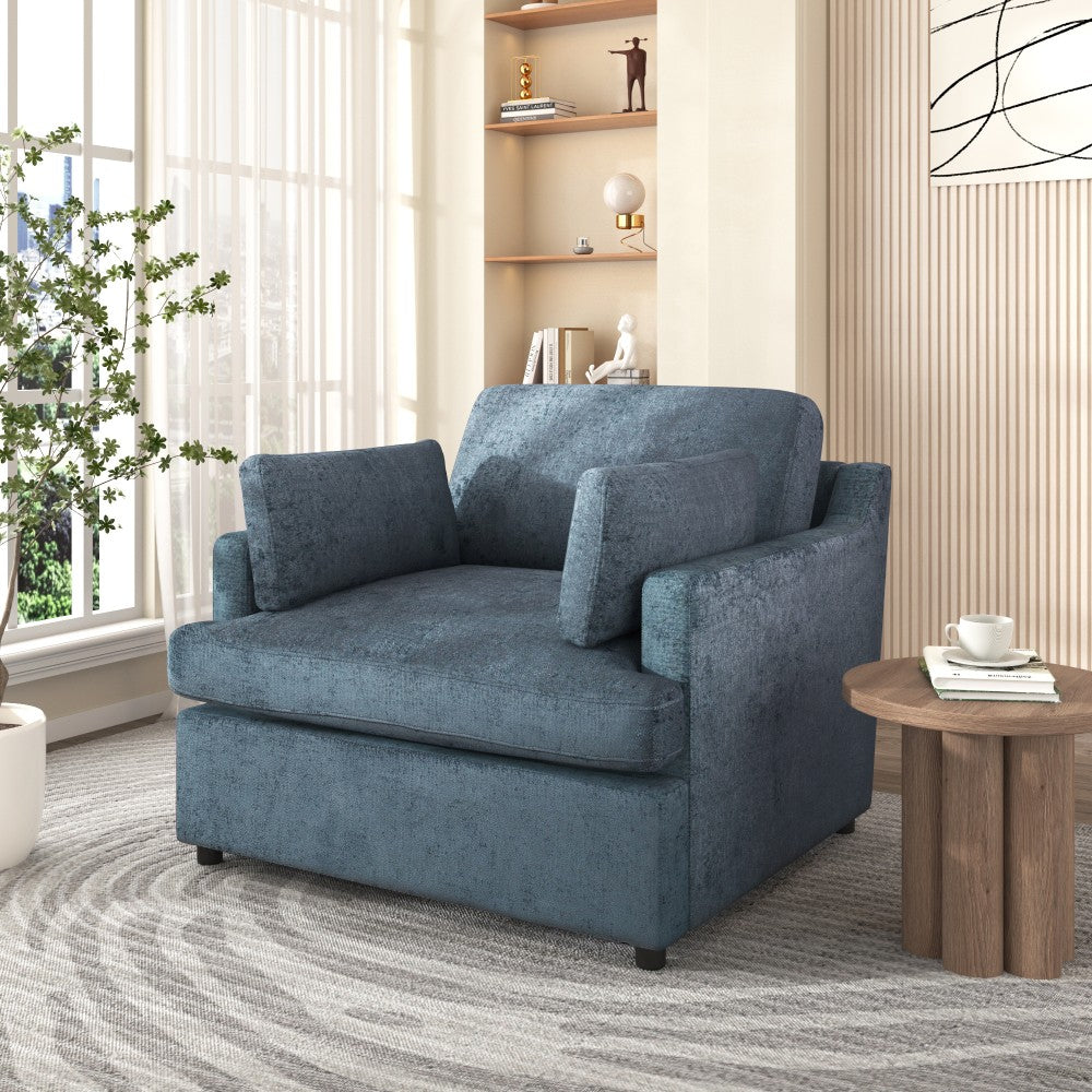 ya 28 Versatile Oversized Blue Accent Chair - Comfortable Armrest Cushions