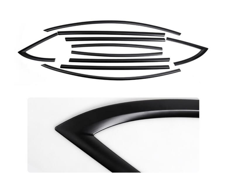 ya 5 8.7 for for Tesla for Model 3 10PCS ABS matte black Car Window Strip Cover 2018-2024