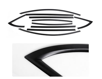ya 5 8.7 for for Tesla for Model 3 10PCS ABS matte black Car Window Strip Cover 2018-2024