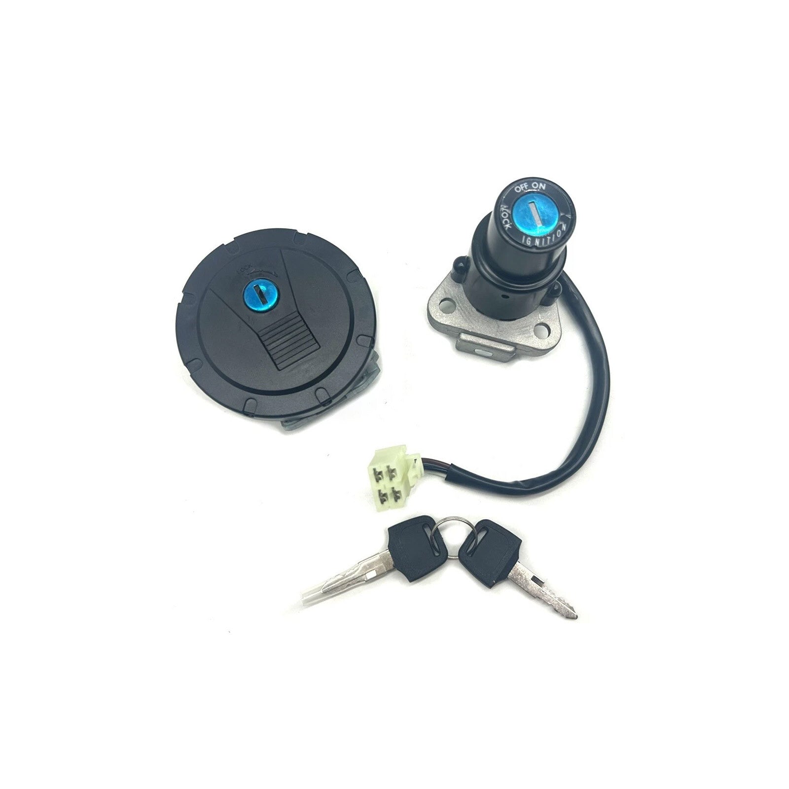 ya 1 7.4 Ignition Switch Fuel Gas Cap Lock Key Set Fit for Kawasaki KLR650 2008-2018 NepC