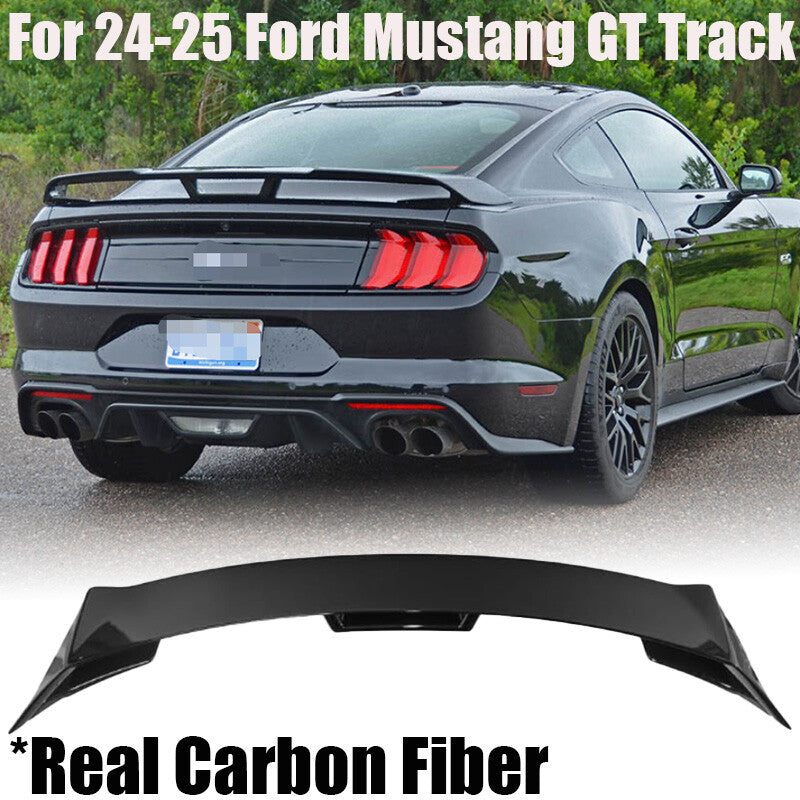 ya 10 10.28 Real Carbon Fiber Rear Trunk Lip Spoiler Wing For 24-25 for Mustang GT Trac