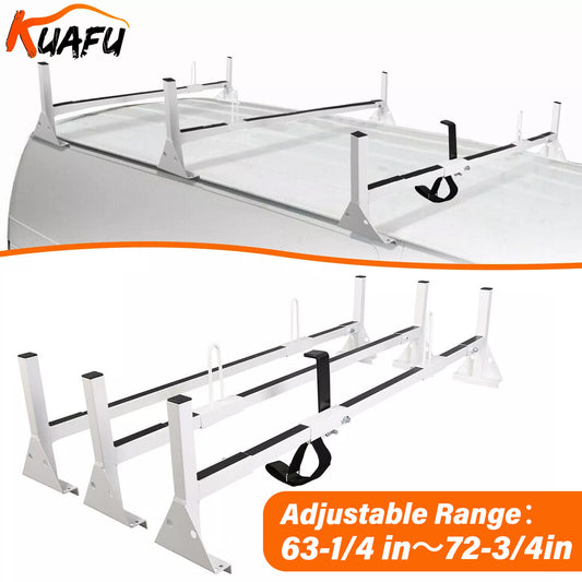 ya 6 6.13.3 750LBS Fullsize Van 3 bar Ladder Roof Rack for Ford E-150 for Chevy Express 96-23