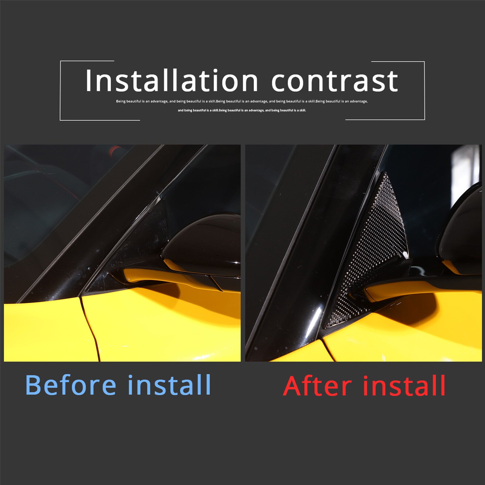 ya 1 8.5.2 Carbon ABS Center Console Cup Holder Panel Cover for Alfa Romeo Giulia 2017 - 2019