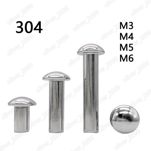 304 Stainless Steel DIN660 Round Head Rivets M3 M4 M5 M6
