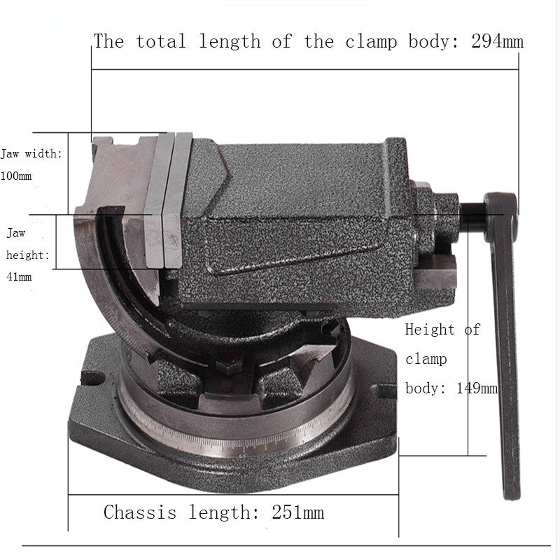 ya 26 4 inch tilt angle solid flat nose pliers 360 de rotating tapered vise