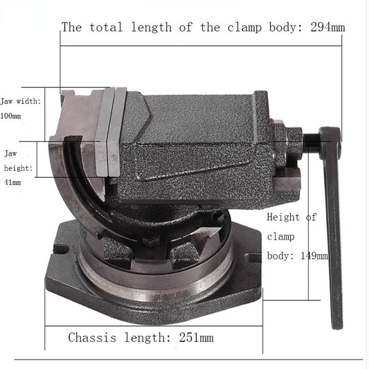 ya 26 4 inch tilt angle solid flat nose pliers 360 de rotating tapered vise