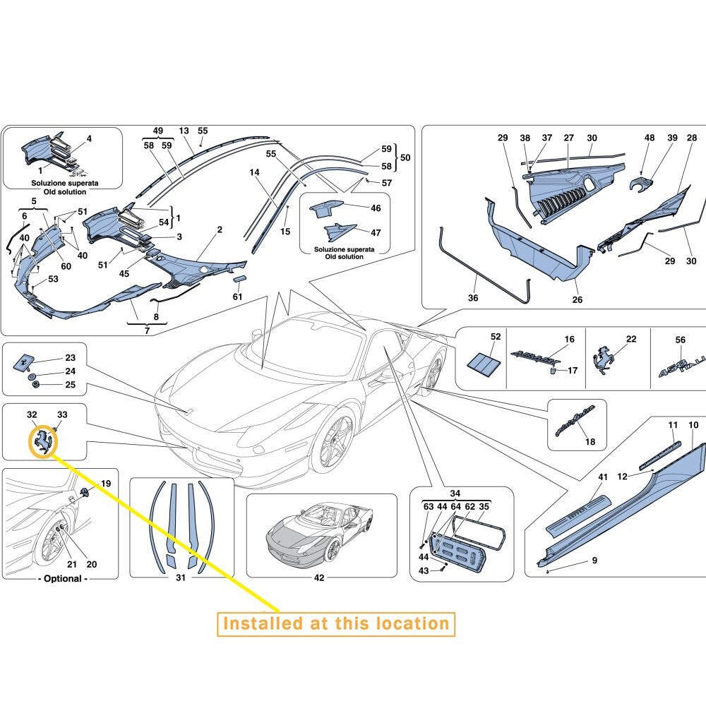 ya 5 8.7 Suitable for for Ferrari F12 458 front bumper CAVALLINO for Ram PANTE badge