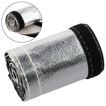 ya 5 8.7 1x Metallic Heat Shield Sleeve Protector Insulated Wire Hose Cover Mat Wrap Tube